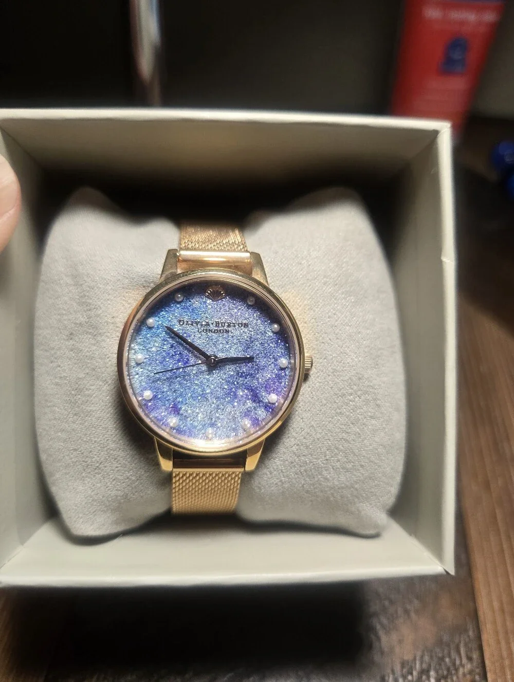 OLIVIA BURTON Rose Gold Watch with Sparkling Blue Dial